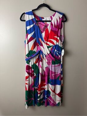 Soma Sleeveless Multi-Color Print Dress NWT Summer Beach Vacation Resort XXL